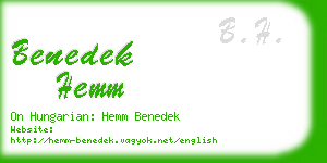 benedek hemm business card